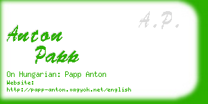 anton papp business card
